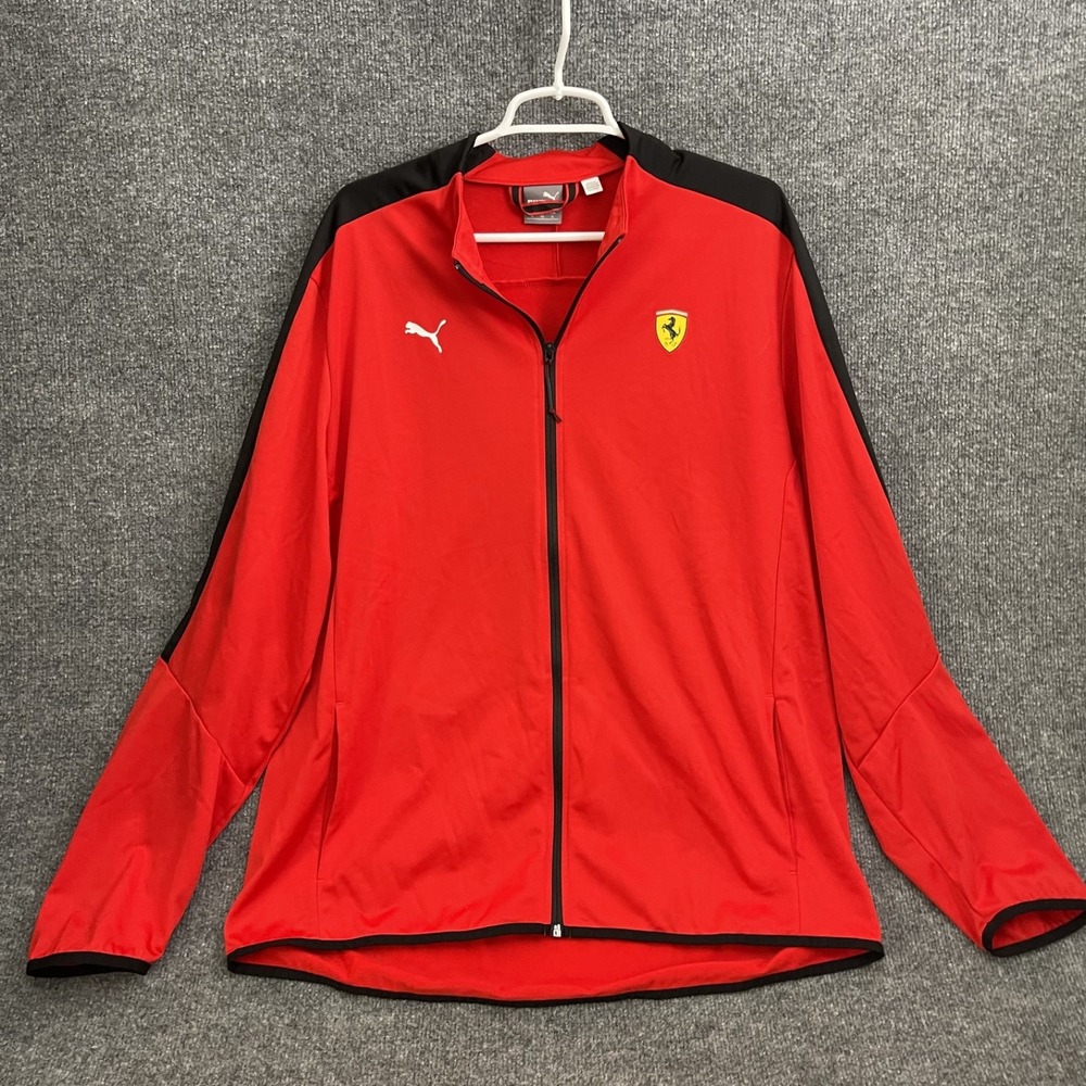 Puma Scuderia Ferrari T7 Track Jacket Mens Sz 2XL Red Full Zip